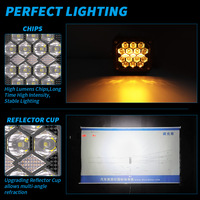 Projecteur de travail LED 39W 4 pouces 2495LM 344m longue portée blanc jaune spot DRL 9V-36V 6000K en aluminium moulé sous pression étanche IP68 IP69K