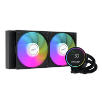 Refroidisseur liquide AIO ARGB COOLLEO ICE Fairy DIG 240 LITE noir 240 mm avec affichage de la température, dissipateur thermique en cuivre, refroidisseur d'eau ARGB pour CPU