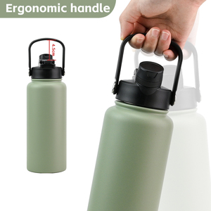 Özel Logo 32oz çift duvar termos spor spor yalıtımlı paslanmaz çelik su kamışlı şişeler kapak - Product Image 5