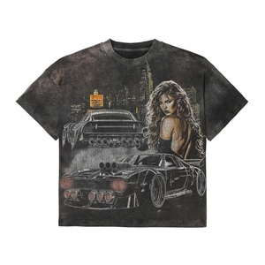 <span class=keywords><strong>T</strong></span>-<span class=keywords><strong>shirt</strong></span> da uomo personalizzata, di design, vintage, effetto invecchiato, lavaggio acido, pesante, taglio crop boxy, stile Valley - Product Image 5