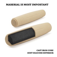 Barre d'haltères portable en fonte avec bordure en silicone pour la musculation