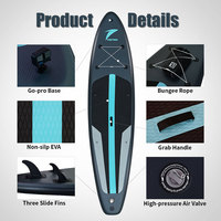 Planche de SUP gonflable TIDETREK 350 cm pour débutants, planche de surf gonflable ISUP pour la course et le paddle surf en eaux océaniques