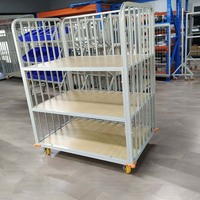 Chariot industriel de voiture de coupe de deux couches support de tissu support de stockage de chariot de voiture d'emballage lâche