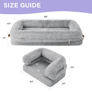 3 in 1 faltbares XL-Rechteck bett für Menschen und Hunde Solid Pattern Flexibles Polster Wasserdichter Liner Egg Foam-für Katzen - Product Image 2