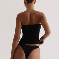 Débardeur tube classique blanc personnalisé, entièrement doublé, très extensible, non transparent, sexy, pour femme