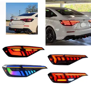 DK Motion LED Tail Lights For Honda for Civic Sedan 10th 11th Hatchback Rear Tail Lamp Car Accessories