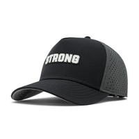 Nouvelle Casquette de Golf Sportive en Polyester Imperméable à 5 Panneaux avec Logo Personnalisé en PVC, Casquette de Baseball Perforée Découpée au Laser, Casquette de Papa avec Cordon