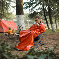 Sac de bivouac thermique en Mylar orange, sac de couchage d'urgence pour la survie, aide pour le camping en plein air
