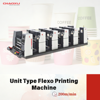 Machine d'impression flexographique automatique à 4 couleurs en ligne pour sacs en papier et en plastique, 200 m/min, haute vitesse