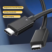 Câble Thunderbolt 4 ULT-unite Soft Type-C prenant en charge la sortie vidéo 8K 60Hz, le transfert de données 40 Gbps et la charge 100 W, compatible avec USB4