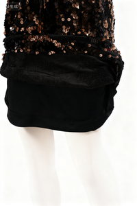 Minifalda de Lentejuelas Vintage para Mujer, Diseño Elegante, Corte Recto, Corta, Ajustada, de Poliéster Jersey Brillante - Product Image 6