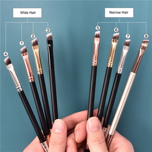 Pinceles de maquillaje <span class=keywords><strong>para</strong></span> cejas con logotipo personalizado, de doble ángulo plano superior, <span class=keywords><strong>para</strong></span> tinte de cejas y volumen, 2 en 1, aplicador de rímel y cepillo angular <span class=keywords><strong>para</strong></span> cejas con spoolie - Product Image 1