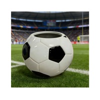Pot Bunga Bentuk Bola Sepak dari Fiberglass, Laris Manis, Ukiran Tangan, Tahan Lama, Ringan, Ramah Lingkungan, Elegan, Dilengkapi Lubang Drainase
