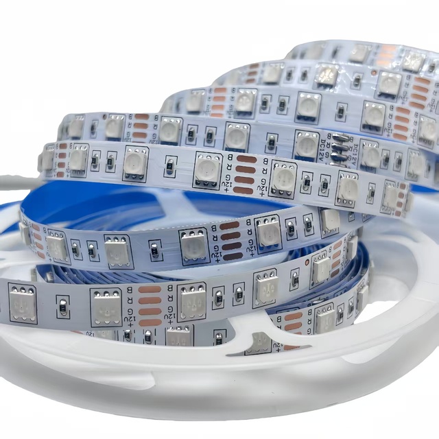 12V/24V 5050 60D RGB Flexible DIY RGB LED Rope Strip Light Smart Control Bedroom Tape Light for Landscape PVC IP20