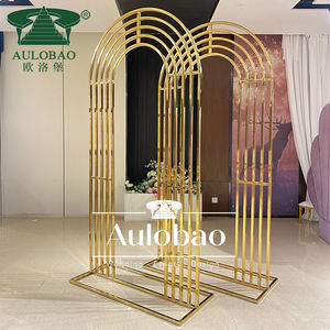 Aulobao AW-589 - Soporte de Exhibición Moderno en Forma de Arco, de Acero Inoxidable Dorado, con Logotipo Personalizado, para Bodas, Eventos, Bares y Hoteles - Product Image 2