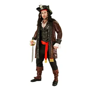 Men's halloween role play pirate costume adult classical cruel pirate for stage performance