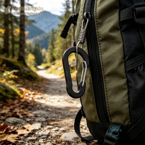 Custom Engraved Aluminium Key Carabiner Hook D Clip Logo Keychain Heavy Duty Bag Clip for Fishing Accessories <b>Mini</b> Climbing 5L - Product Image 2