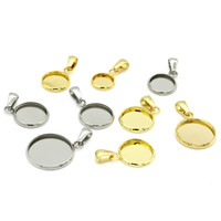 großhandel edelstahl rund einfarbig lünette lünette anhänger schalen grundierung Cabochon einstellungen schalen für schmuckherstellung