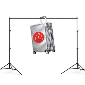 2.6X3M Groene Luxe Non-Woven Handgeschilderde Roll-Up Fotografie Achtergrond Met Roterend Display En Twee Ijzeren Standenset - Product Image 3