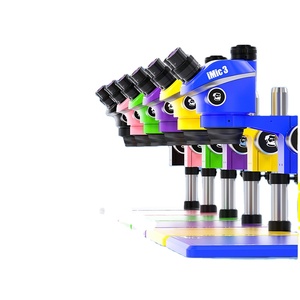 IMic3 三眼実体顕微鏡 7X-50X ズーム HD 光学レンズ フルメタルボディ 携帯電話修理 生物観察用 - Product Image 1