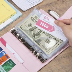 Échantillon gratuit de classeur A6 économique avec enveloppes à fermeture éclair, organisateur d'argent en cuir PU de qualité supérieure pour l'organisation budgétaire - Product Image 2