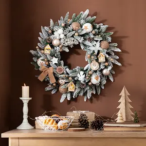 50/60Cm China Groothandel Eco Vriendelijke Regalos De Navidads Handgemaakte Kunstmatige Pvc Kerst Krans