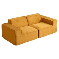 Canapé sectionnel moderne trois places en mousse à mémoire de forme, avec fonction lit inclinable et compressible, pour salon, confortable, avec accoudoirs droits