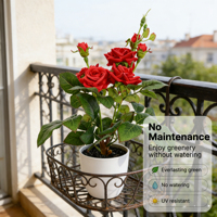 Dekorative Handgefertigte Künstliche Rote Rose Bonsai Künstliche Topfrose Pflegefreie Blume für Heim- und Hoteldekoration Zurück zur Schule