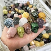 Patung Hewan Mini Batu Campuran 3cm Ukiran Kristal Alami Grosir untuk Perhiasan DIY & Hiasan Rumah