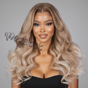 <span class=keywords><strong>Perruque</strong></span> Balayage Mèches Blond Cendré Cheveux Humains Ondulations Corps 6x5 Prête-à-Porter Sans Colle Perruques Blond 613 Sans Colle Pré-Décolorée Fournisseur de Perruques - Product Image 3