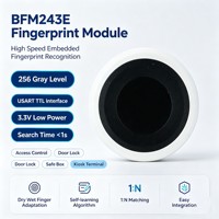 Módulo Biométrico de Huella Dactilar Capacitivo BFM243E con Anillo de Luz, Pantalla LCD y Alimentación por Batería para Control de Acceso y Cerraduras Android/Linux