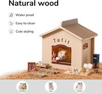 Tafit Tempat Persembunyian Kayu Besar yang Dapat Disesuaikan untuk Hamster, Gerbil, Tikus, Habitat Hewan Peliharaan Kecil dan Dekorasi Kandang Rumah Mainan.