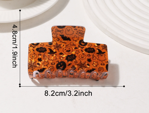 กิ๊บติดผมลายแมงมุมผีฟักทอง กิ๊บหนีบผมอะซิเตท - Product Image 5