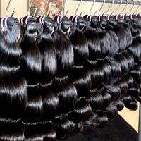 Cheveux vierges à cuticules alignées, extensions de cheveux humains Remy tissées à la machine de 40 pouces, qualité 12A, cuticules alignées, lisses naturels