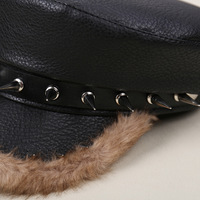 2026 Beanie nouveautés Fiddler Baker chapeau en gros automne hiver Pu cuir fourrures Boutique femmes mode chapeaux