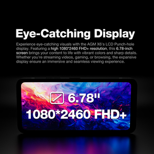 Smartphone AGM <span class=keywords><strong>X6</strong></span> 5G Android 14, Display FHD+ da 6,78\", Impermeabile, Fotocamera da 50MP, Batteria da 5000mAh, 8GB+128GB, Misurazione Temperatura, NFC, Dual SIM - Product Image 6