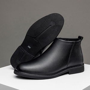 Men Ankle <b>Bootie</b> Boots Genuine Leather Round Toe Rubber Outsole Comfortable All Seasons Snow Boots PU Lining - Product Image 4