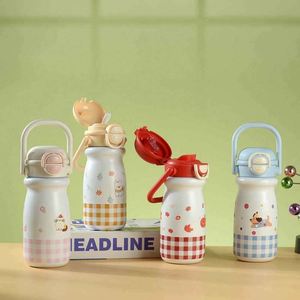 Cute Cartoon Stainless Steel Vacuum <b>Bottle</b> For Children Travel Use With Lid 12-24 Hours Thermal Insulation - Product Image 2