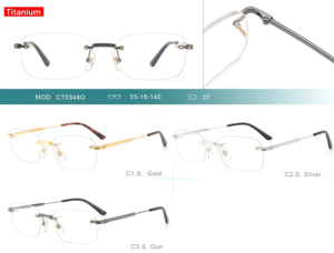 高級ブランドビンテージ眼鏡眼鏡カスタムメイド光学式リムレス眼鏡フレーム純粋なチタンフレーム - Product Image 6