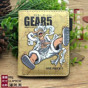 2024 New Design PU Leather Purse Short Wallet Japan Anime Characters Luffy Nika Wallets <strong>Card</strong> Holder With Button - Product Image 2