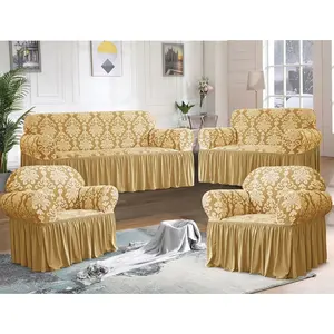 2024 Design ricco all'ingrosso con fodera per divano in tessuto Jacquard floreale personalizzato all'ingrosso