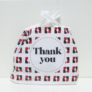 Commercio all'ingrosso al dettaglio personalizzato stampato Logo in plastica resistente poli Carrier fustello cibo sacchetti regalo con manici flessibili - Product Image 1