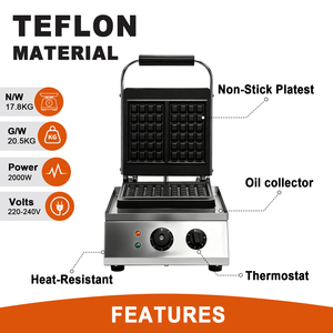Máquina de Waffles Comercial para Encimera, Máquina para Hacer Waffles Cuadrados con Recolector de Aceite, Parrilla Eléctrica para Waffles para Negocios de Catering - Product Image 4