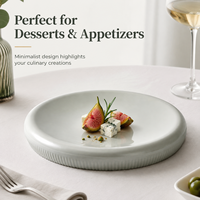 Assiette à dîner en mélamine au design contemporain, gris mat, forme de baril, résistante aux chocs, passe au lave-vaisselle, écologique, pour hôtel, banquet