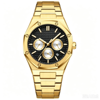 Montre automatique mécanique de luxe pour homme, style plongée, réserve de marche, verre saphir, or