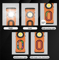 Lampe torche plate EDC rechargeable avec faisceau rouge LED blanc 1000 lumens USB-C Lampe de poche pour le camping Lampe de travail d'urgence en extérieur