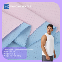 Tissu tricoté extensible en nylon et élasthanne Dh N012 à micro-œillets, séchage rapide, pour vêtements de sport d'été sans manches