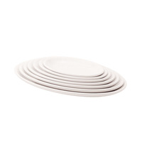 Assiettes plates ovales en mélamine, plusieurs tailles, pour hôtel, cantine, assiettes à dîner vierges en mélamine