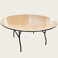 Table de banquet pliante ronde avec plateau fini enduit transparent