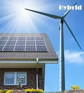 Solar pv vento híbrido poder geração sistema 3kw 5kw 10kw vento turbina lítio bateria
